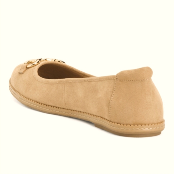ANNE KLEIN comfort flats SHOES Elyssa BRAND NEW suede SO COMFY goldtone hardware - Picture 2 of 7